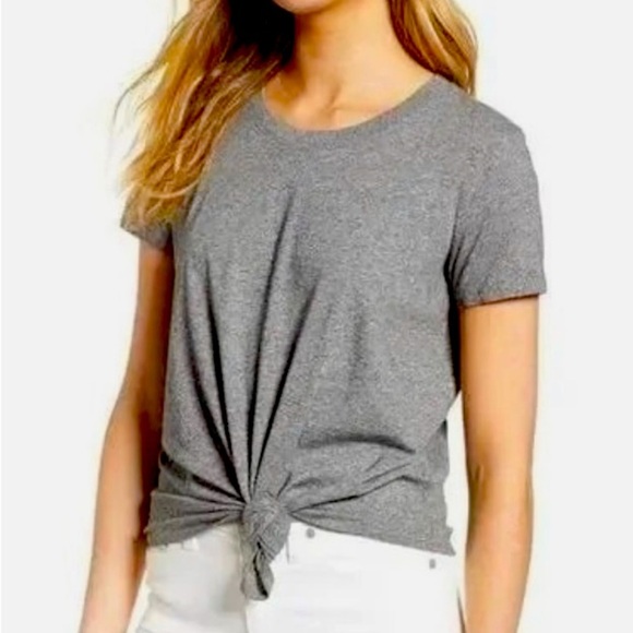 Madewell Gray Knot Front Tee shirt Size Small. - Picture 1 of 10